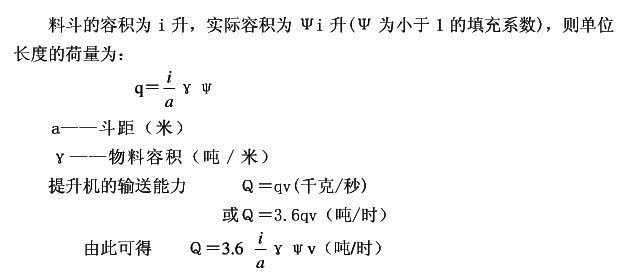 斗式提升機輸送能力計算公式